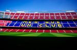 La scritta "Més que un club" sugli spalti del Camp Nou a Barcellona